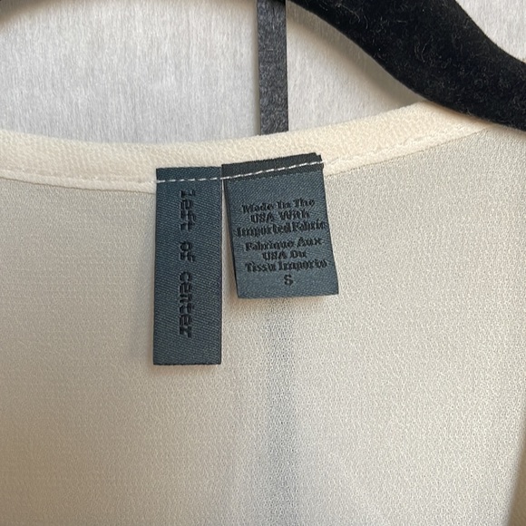 Left of Center Cream Sheer Tank Blouse V Neck - Picture 2 of 3